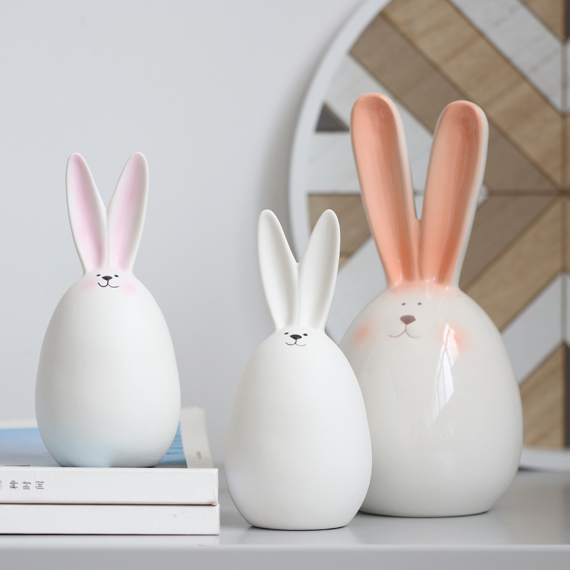 Easter Ceramic Rabbit White Ins Nordic Simple Modern Cute Home Decoration