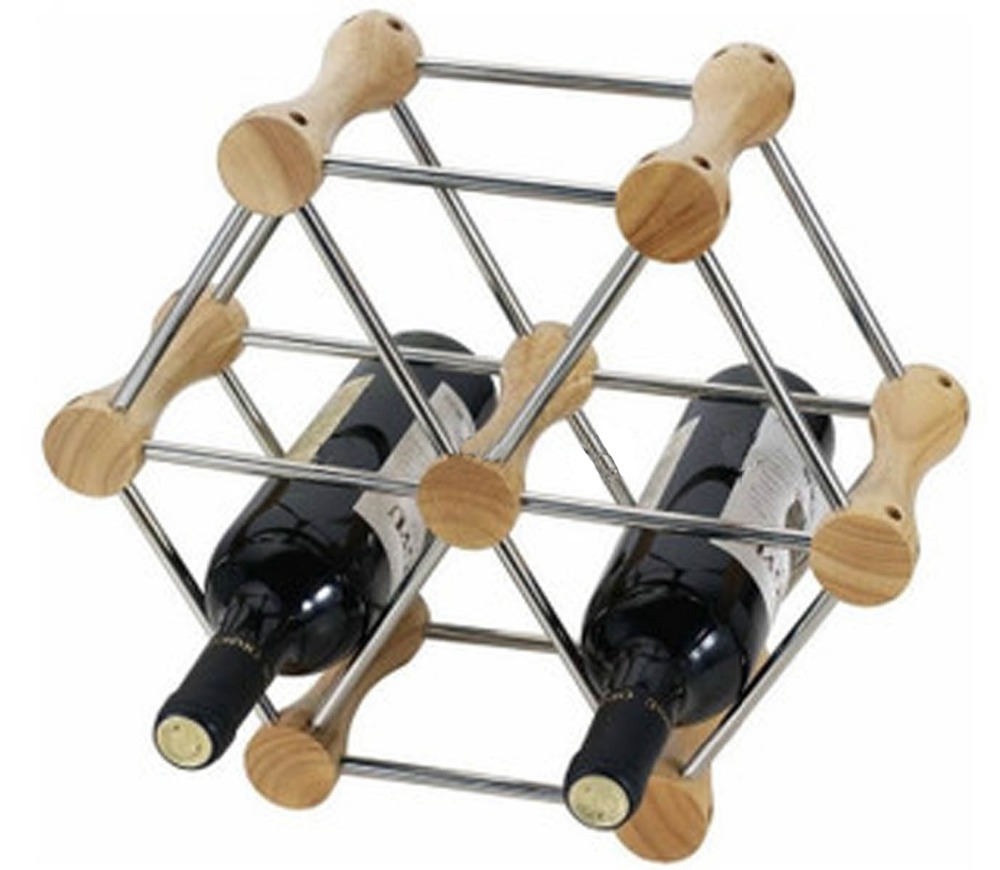 DIY Wooden Wine Holder,Transform Bottle Rack,Kitchen Bar Organizer,Stainless Steel Rod
