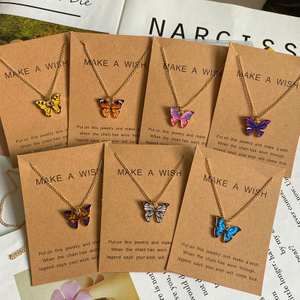 Fashion Women Necklace Korea Style New Butterfly Pendant Necklace Gift For Girl Cute Lovely Neck Jewelry Wholesale Dropshipping