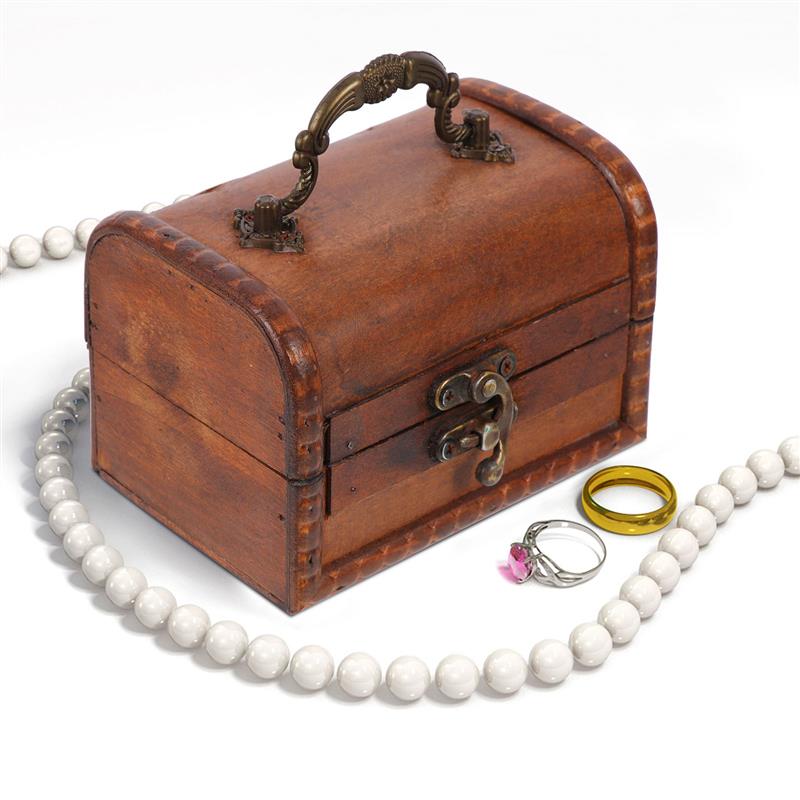 Jewelry Storage Case Treasure Jewelry Container Trinket Wooden Dormbedsundries Vintage Boxes Pirate Jewelry Organizer Display
