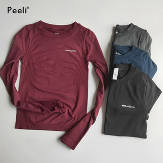  Peeli Long Sleeve Yoga Shirts Sport Top Fitness Yoga Top Gym Top Sports Wear for Women Gym Femme Jersey Mujer Running T Shirt