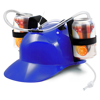 Custom Logo Beer Soda Cool Unique Party Bar Game Hat Straw Beer Drinking Helmet Hat