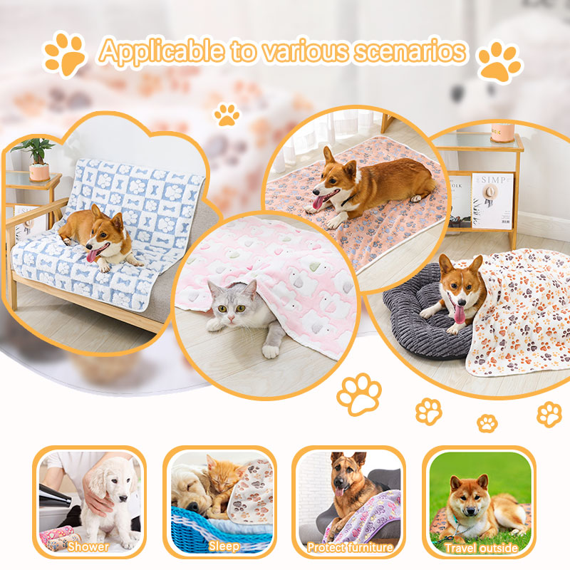 Pet Blanket Cartoon Wool Clanket Warm Soft And Comfortable In Winter Coral VelvetClanket For Cats And Dogs Pet Comforter