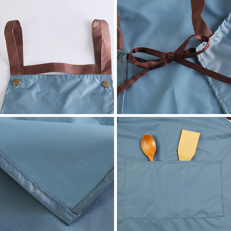 1pc Perfessional Kitchen Apron Women Waterproof Fashion Apron with Pockets Women Taller Waiter Apron Chef Work Uniform