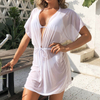 Sxey Long Sleeve Swimwear Cover Up Wrap Bikini Solid Lace Up Beach Outfits For Women Robe De Plage Casual Sexy