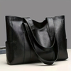 Female Big Soft Leather Satchel Bag Classic Solid Color Simple Casual Large Capacity Tote Single Shoulder Handbag Female Big Sof