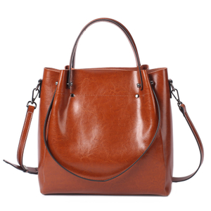 100% Genuine Leather Women Tote Bag Large Capacity High Quality Cowhide Women's Shoulder Bags Wrinkled Opening Fashion Handbag