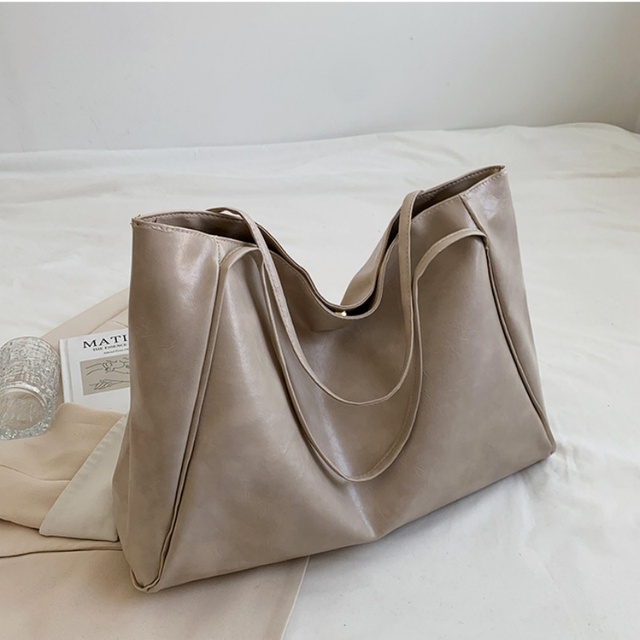 Vintage Red Womens Tote Bag Athletic Casual Fashion Large Capacity Leather Shoulder Bag Shopper Harajuku Simple Handbag Sac