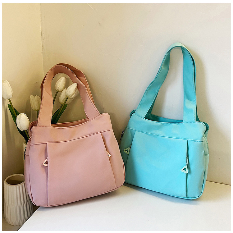 New Nylon Shoulder Bag Large Capacity Canvas Fashion Casual Solid Color Tote Bag Women's Handbag