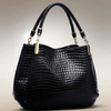 Women's Bag Large Capacity Tote Daily Commute Women's Shoulder Bag Crocodile Print Bright Face Handbag Shopping