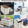 Camping Outdoor Home Car Folding Carry Plastic Storage Box Collapsible Storage Bin Boxes With Wood Lids