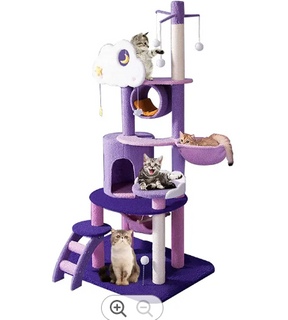 Factory Wholesale Flower Cat Tree Tower Houses Scratches Climbing Cute Luxury Purple Pet Cat Tree