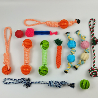Custom Dog Teeth Cleaning Chew Rope Ball Pet Toys Small Dogs Durable Squeaky Toys for Boredom Chew Teething