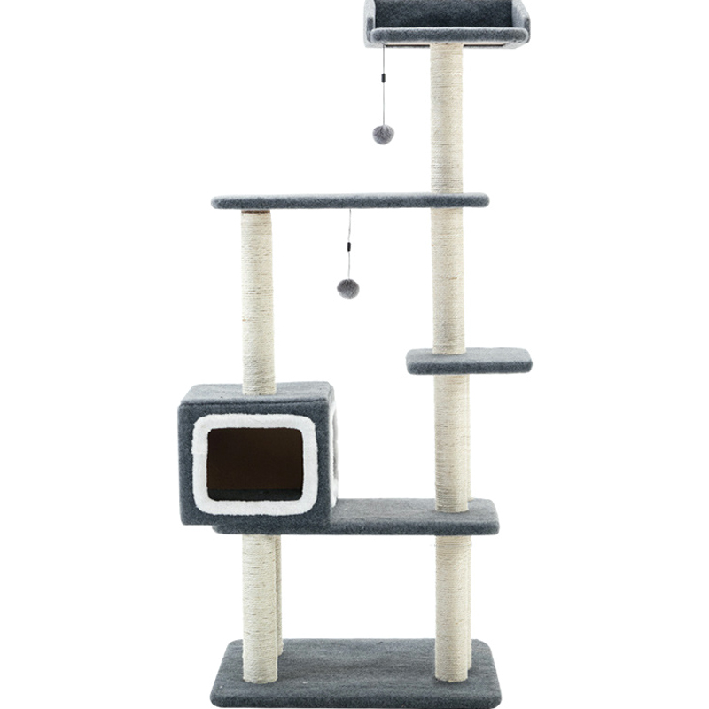 Manufacturer Customized Big Pet Cat Sisal Wood Style Scratching Tree House Eco-friendly Cat Tree Post Tower