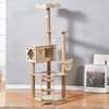 Wholesale Big Luxury Solid Wood Sisal Rope Style Cat House Pet Furniture Cat Trees Modern Wooden Cat Tree Tower
