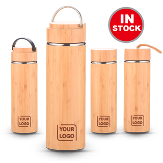 Friendly Bamboo Thermos Vacuum Flask Insulated Vaccum Stainless Steel Bamboo Thermal Coffee Tea Water Flask