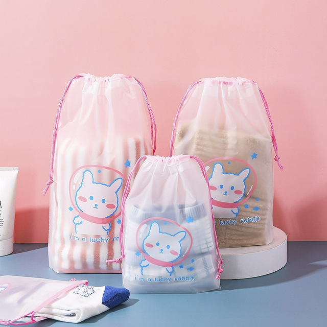 Waterproof EVA Cosmetic Bag Woman Travel Drawstring Swimming Makeup Pouch Dry Bag Bath Wash Handbag Seaside Beach Supplies