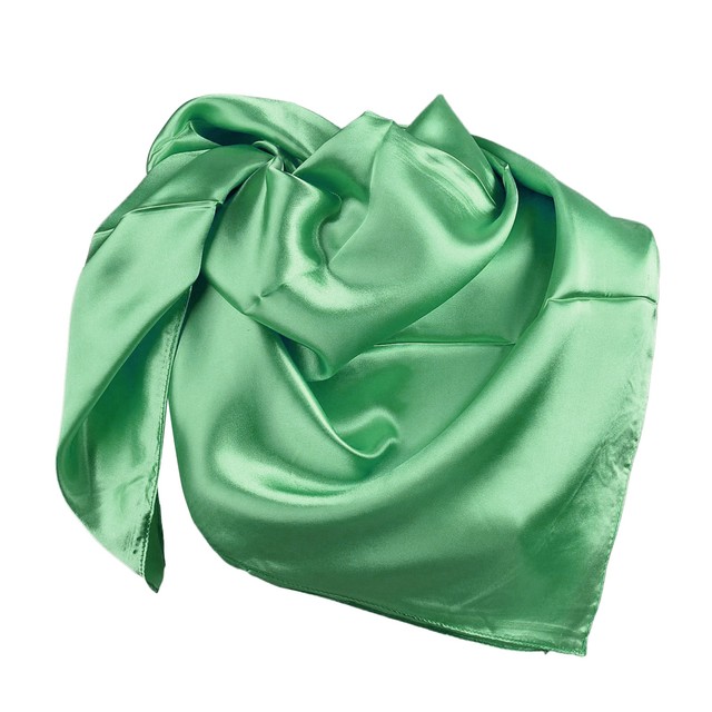 Women Fashion Solid Satin Square Head Scarf Lightweight Neck Scarves Hair Bandana Neckerchief Sweatband Youth Sequin Sweatband