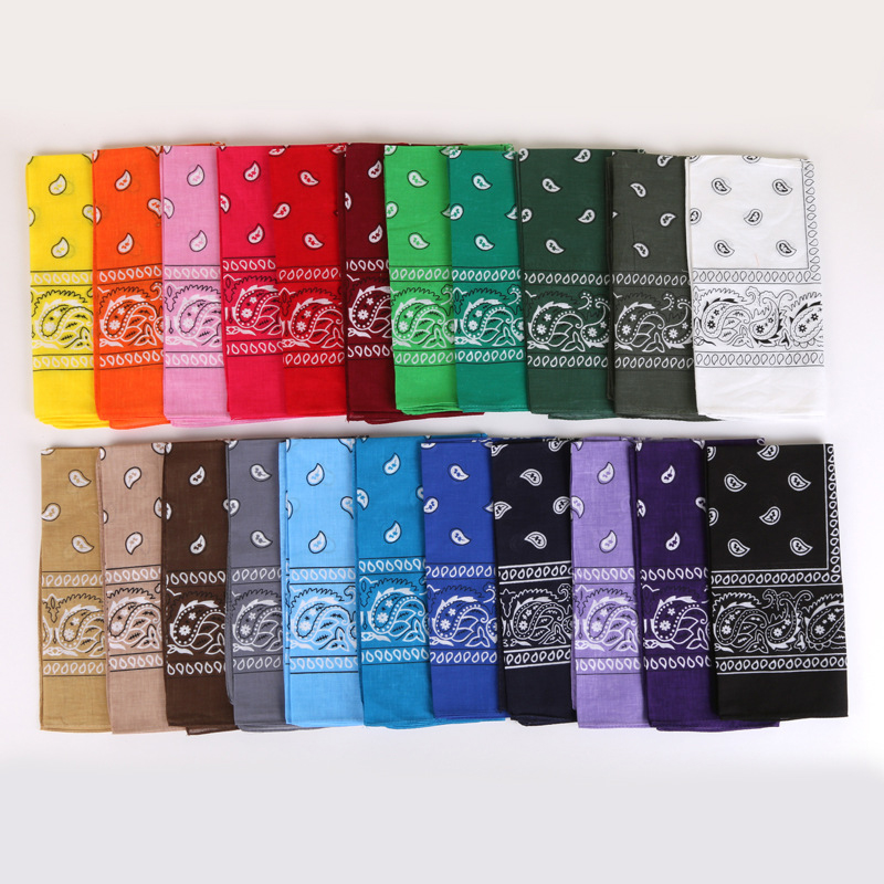 55CM Cotton HOT Cashew Flowers HipHop Printed Bandana Men Women Outdoor Headbands Band Wrist Wraps Amoeba Scarves Hair Accessory
