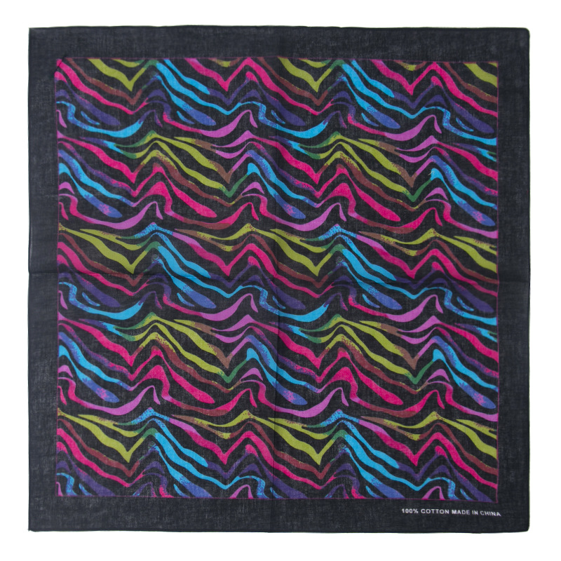 NEW Cotton Black And White Zebra Pattern Hip Hop Bandana Men Women Outdoor Hair Band Wrist Wraps Scarves Christmas Gift