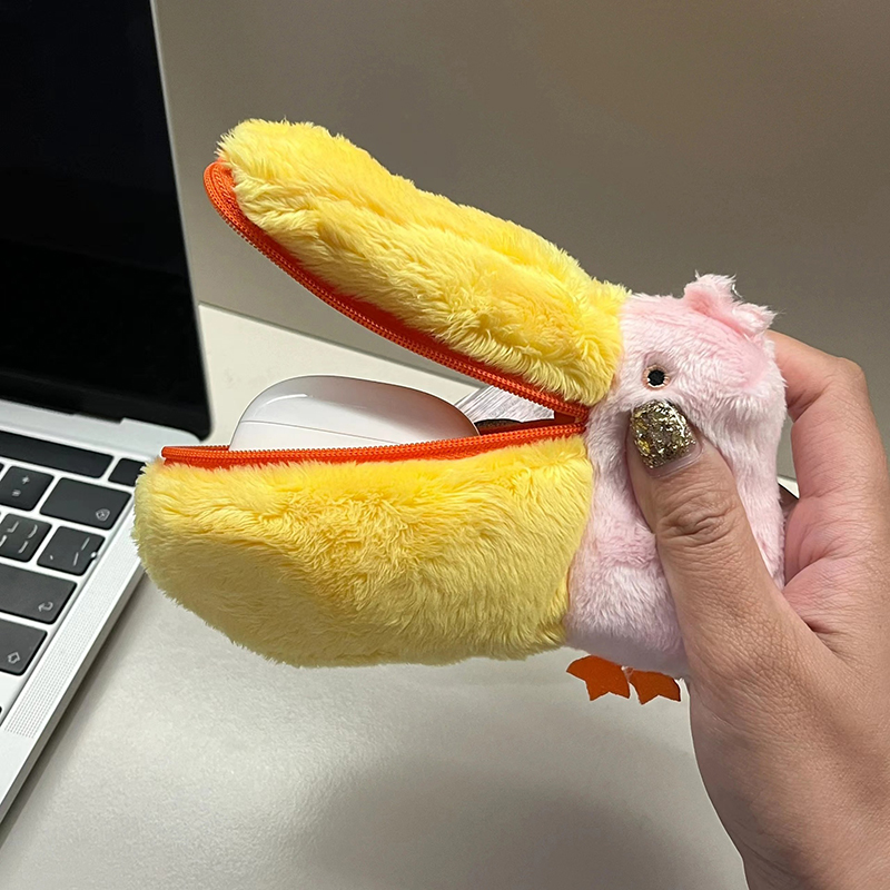 white Pelican Pencil Cases Plush Makeup Bag Pen Bag Stationery Storage Bag Zero Wallet Cartoon Pencil Pouch School Supplies