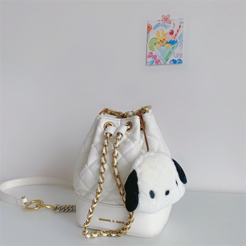 Cute Cartoon Plush Cloud Panda Animal Keychain Kindergarten Name Tag Lanyard Key Ring for Women Girls Backpack Anti-Loss Pendant