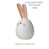 Cute Ceramics Long Ears Rabbit Head Home Decoration Accessories Living Room Ornament Round Bunny Crafts Easter Gifts For Friend