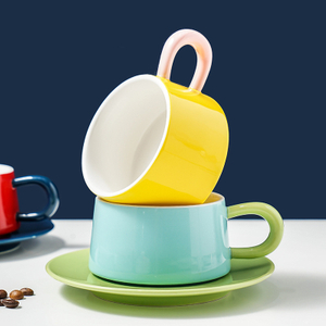 250ml Minimalist Colorful Ceramic Mugs Coffee Tea Afternoon Dessert Cups Creative Drinkware Cafe Office Home Restaurant Gift