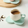 1 Set Tulip Cup Saucer Flower Shaped Ceramic Coffee Mug Unique Flower Cup Afternoon Teacup Girl Breakfast Milk Oatmeal Drinkware