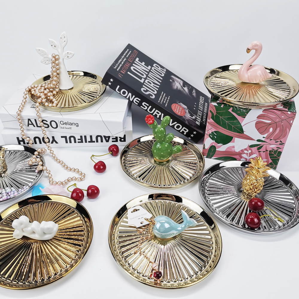 Hot Nordic Royal Court Ins Wedding Decor Crafts Ornaments Vintage Trinket Dish Jar Storage Display Packaging Jewelry Box
