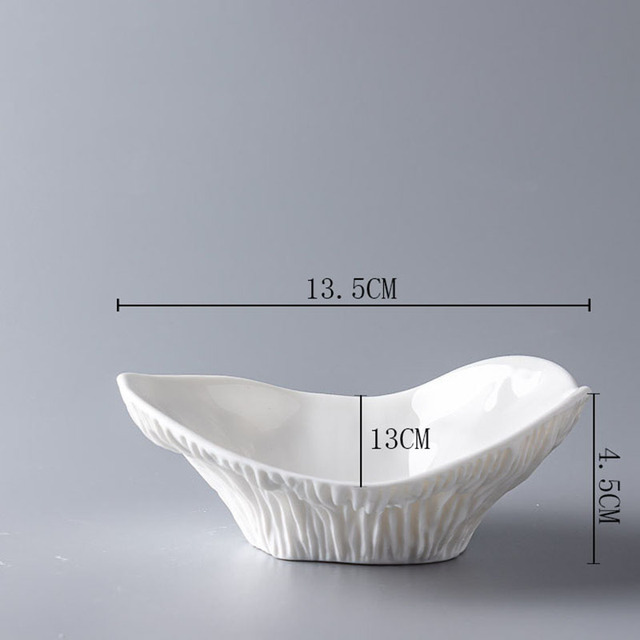 Ceramic Soup Bowl Household Shell Shaped Salad Bowl Dessert Bowl Ice Cream Bowls Snack Bowls Fruit Bowls Kitchen Supplies