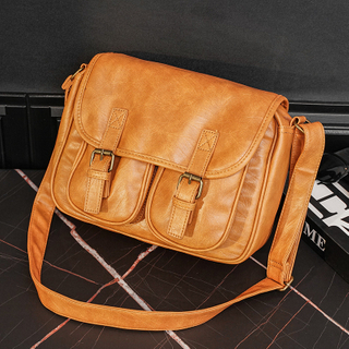 Fashion Japan Style Men's Messenger Bag Soft PU Leather Crossbody Messenger Bag Men Satchels Crossbody Bag Mens Shoulder Bags