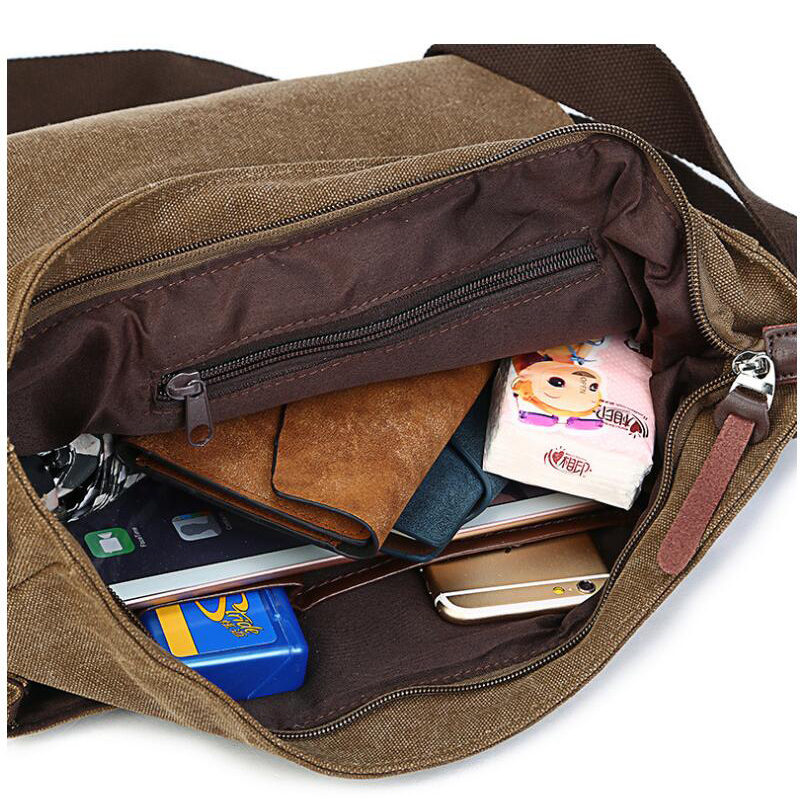 Men's Vintage Canvas Bag Men Casual Crossbody Bag For Men Messenger Bag Man Travel Shoulder Bags High Quality