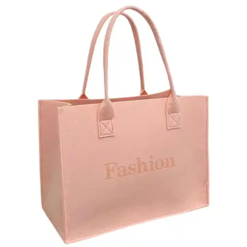 100pcs Large Capacity Causal Reusable Felt Shoulder Tote Bag with Customized Logo