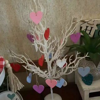 10Pcs Colorful Wooden Heart Chips Tags For Valentines Day Gift Packaging Decoration Heart Shape Wood Pendant DIY Crafts Supplies