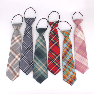 Rubber Ties For Boys Girls Fashion Shirt Plaid Neck Tie Children Small Tie Simple Check Student Necktie For Party Tie Gravata