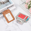 Portable Leather Business ID Card Credit Badge Holder Coin Purse Wallet Keychain