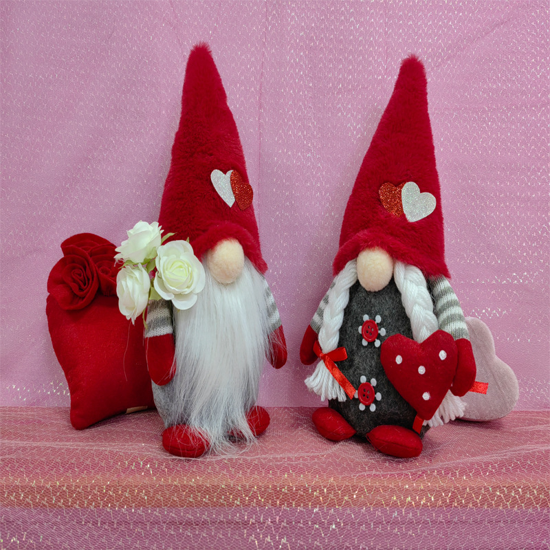 Valentine's Day Decoration Rudolf Faceless Doll Doll Couple Goblin Wedding Decoration Window Display