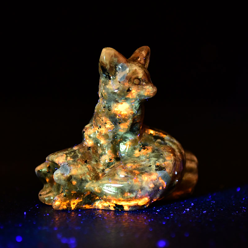 1pc Natural Stone Nine-Tailed Fox Carving, Home Decoration, Party Decoration, Desktop Decoration, Crystal Gift