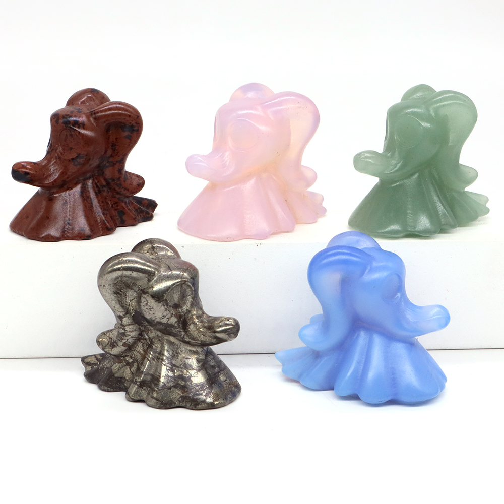 Natural Ghost Specter Dog Statue, Healing Crystals, Carving Gemstones, Crafts, Home Decoration, Halloween Gifts, Wholesale, 1.6"