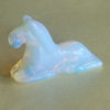 Hand Carved Gemstone Crystal White Opalite Black Obsidian Horse Figurine Animal Carving