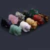 Natural Crystal Healing Stones Bear Figurine Statue Carved Crafts Jewelry Home Office Tabletop Trinket Decoration Room Ornaments
