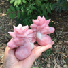 High Quality Pink Opal Uncorn Carving Carved Statue Animal Fashion Home Ornament Art Collectible Gift 1PCS