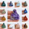 1.5‘’ Crystal Buddha Figurine Natural Stone Carved Statue Crafts Trinket Reiki Healing Gemstone Meditation Home Decoration Gift