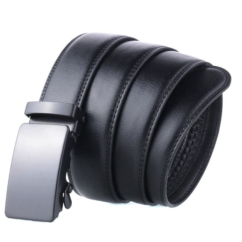 Men's Automatic Buckle Belt Slip Buckle Business Casual Leather Waist Belt