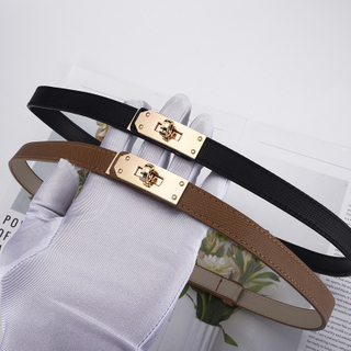 Thin Belt Women's Fashion Casual Accessories Luxury Design Girdle Korean Adjustable Metal Buckle Leather Women Waist Belt