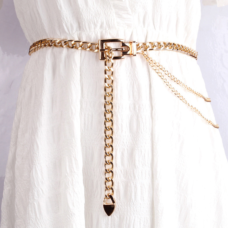 Multi Layer Metal Chain Belts Women Waistbands Long Tassel Waist Chain Dress Jeans Belts Lady Waistband Belts Women Body Chain