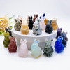 1.5'' Rabbit Natural Stone Carved Amethyst Crystal Quartz Animal Figurine Healing Home Decor Gemstone Child Gift Room Ornament