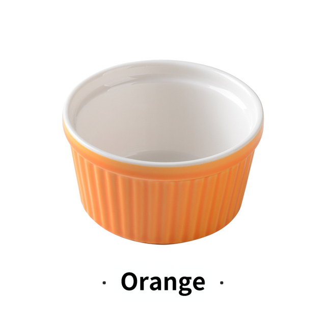 Ceramic Shufulei Baking Bowl High Temperature Resistant Dessert Pudding Bowl 3.5 Inch Baby Steamed Egg Bowl Household Oven Bow