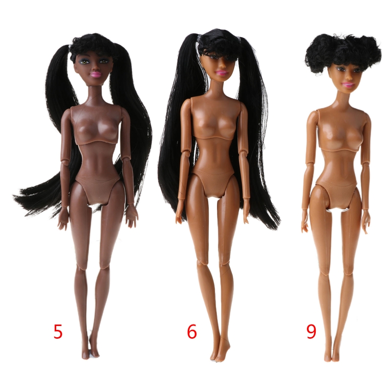 1Pc Toy African Doll American Doll Accessories Body Joints Can Change Head Foot Move African Black Girl Gift Pretend Toy Baby